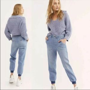 NEW We The Free People Cotton Linen Joggers 28